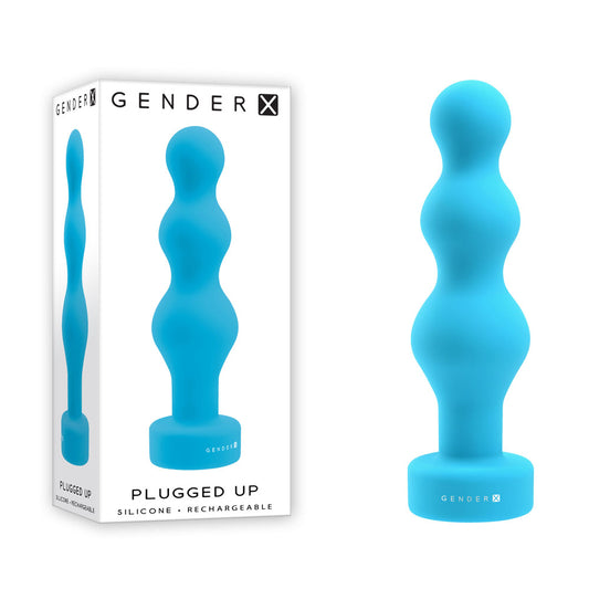 Gender X PLUGGED UP - Blue 13.6cm Vibrating Beaded Butt Plug