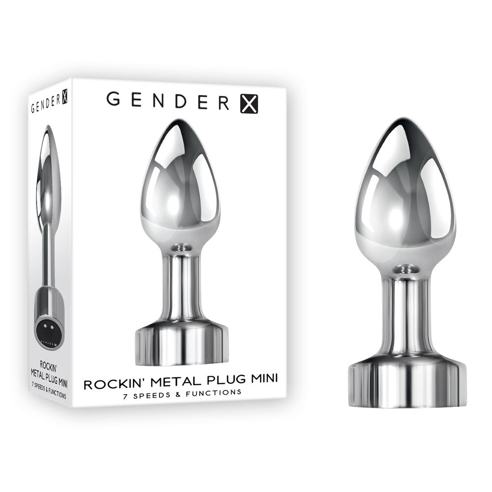 Gender X ROCKIN METAL PLUG MINI - Chrome 7.8cm Vibrating Mini Butt Plug