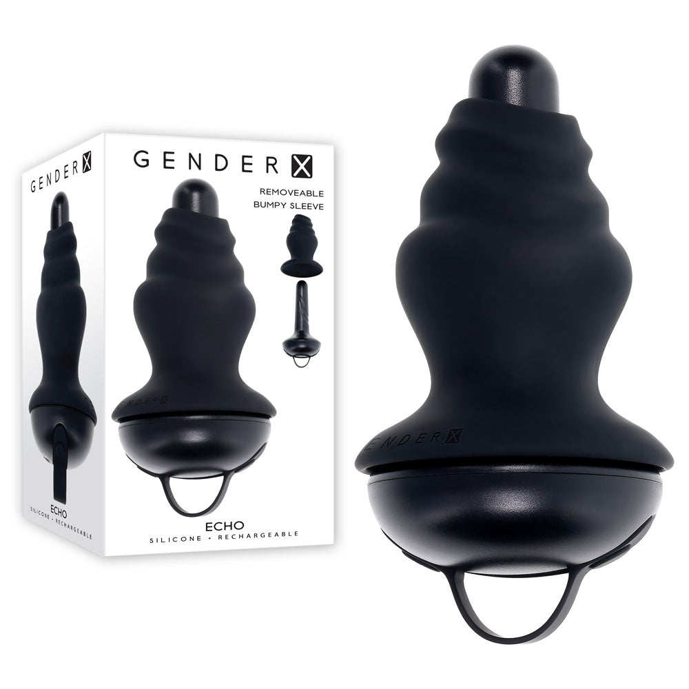Gender X ECHO - Black 15.3cm USB Rechargeable Butt Plug