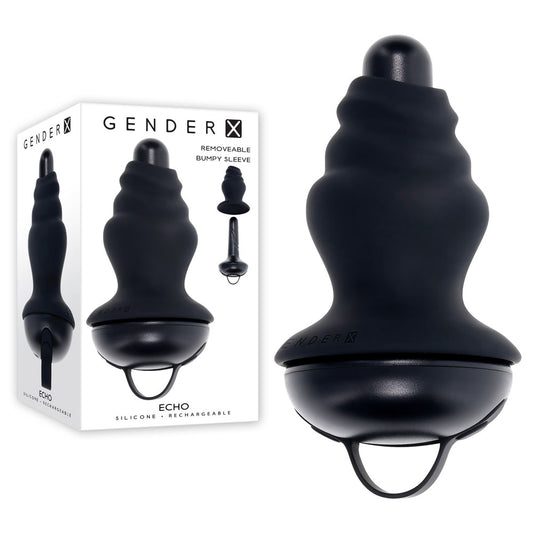 Gender X ECHO - Black 15.3cm USB Rechargeable Butt Plug