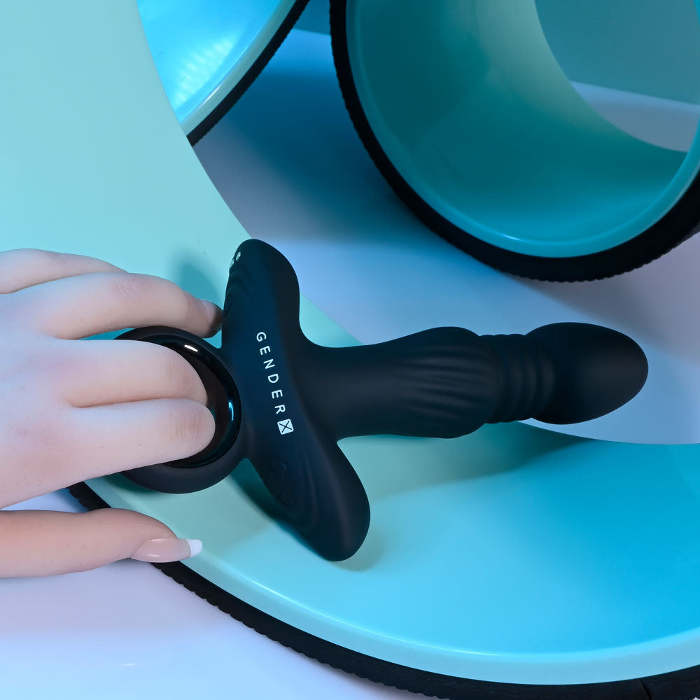 Gender X SLAYER - Black 20cm Thrusting Vibrating Butt Plug