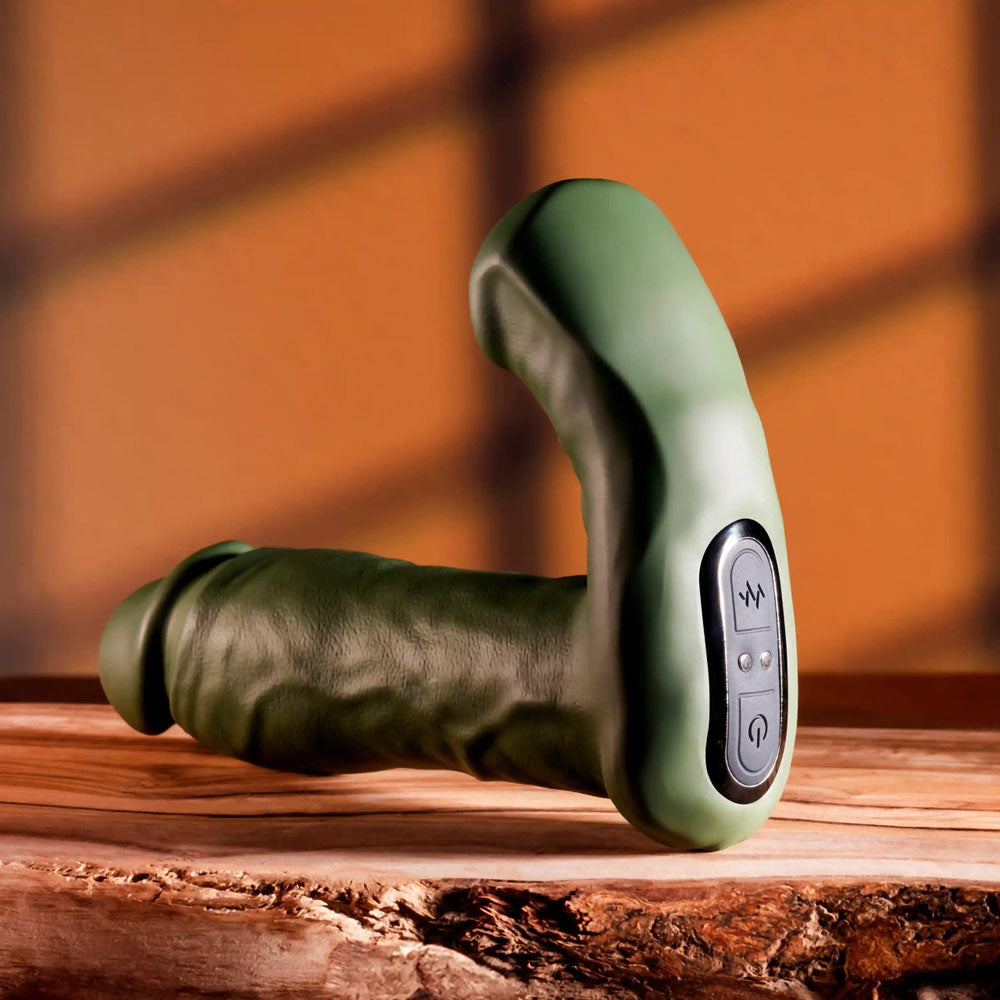 Gender X THE HUNK - Green 15.2cm Thrusting Double Vibrator with Remote