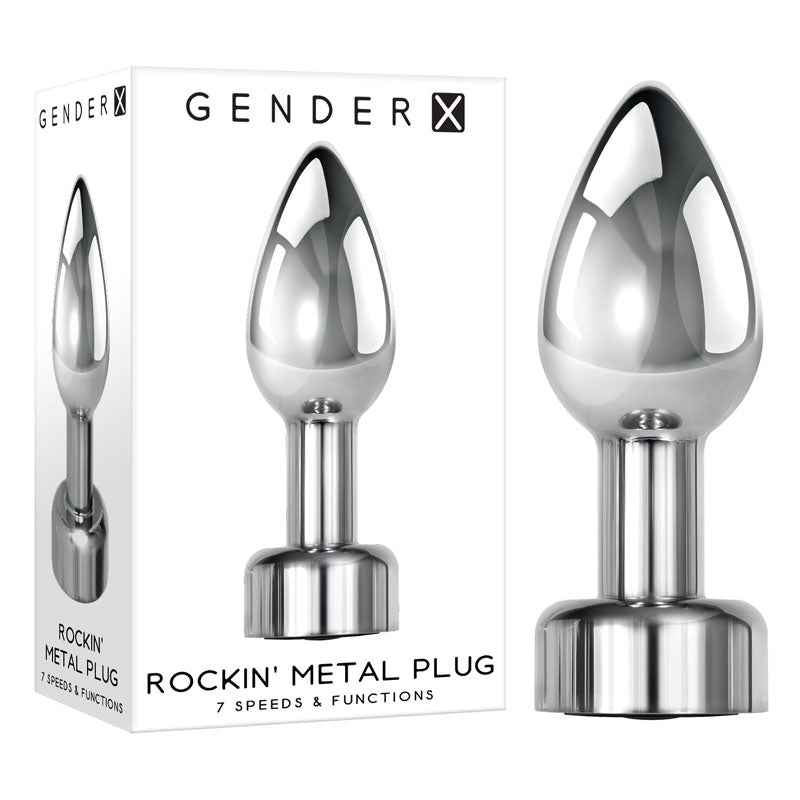 Gender X ROCKIN' METAL PLUG - Metallic 9.3cm Vibrating Butt Plug