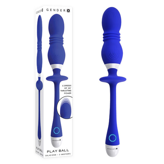 Gender X PLAY BALL - Blue 25cm Thrusting & Vibrating Orbs