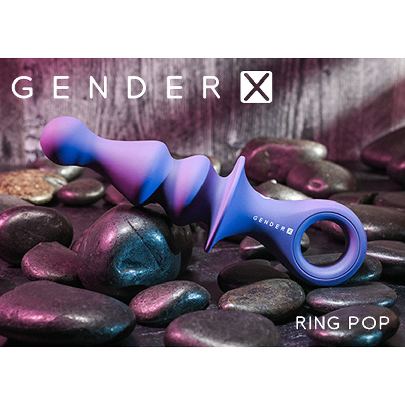 Gender X RING POP - Dark Blue 15.2cm Vibrating Anal Plug