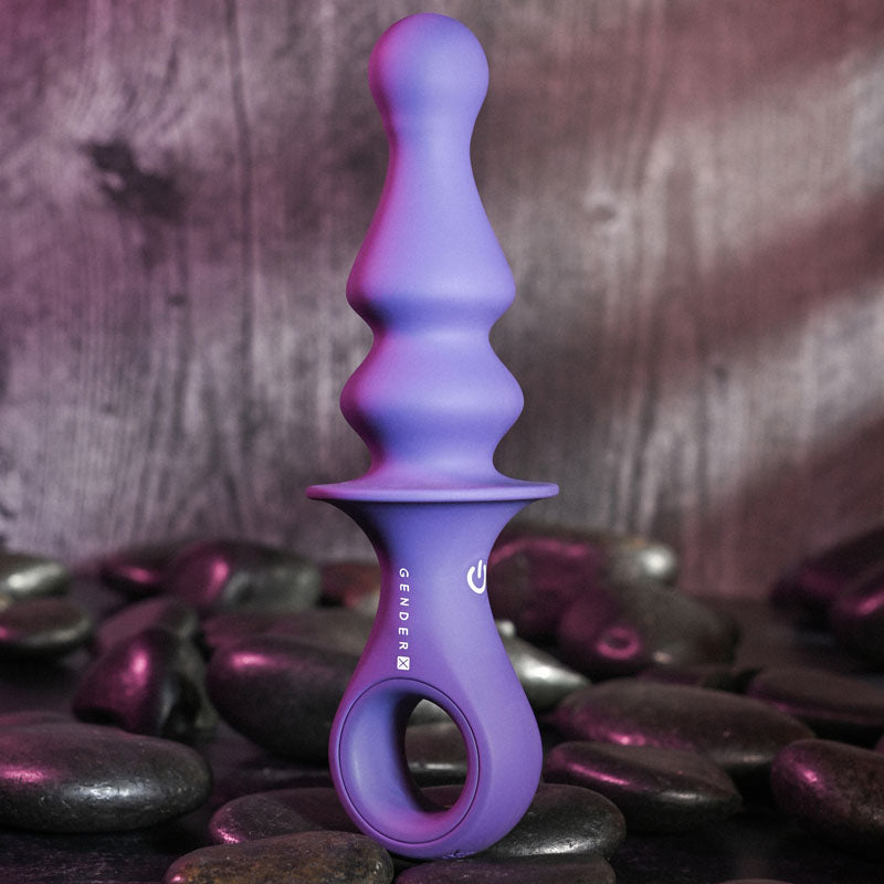 Gender X RING POP - Dark Blue 15.2cm Vibrating Anal Plug