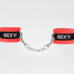 Love In Leather Fluffy Diamante SEXY Wrist Restraints