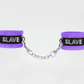 Love In Leather Fluffy Diamante SLAVE Wrist Restraints
