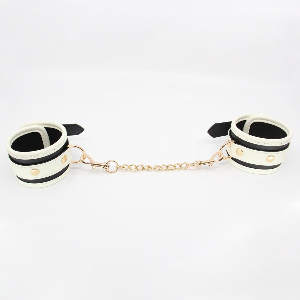 Love In Leather Black & Glow In The Dark Wrist Restraints
