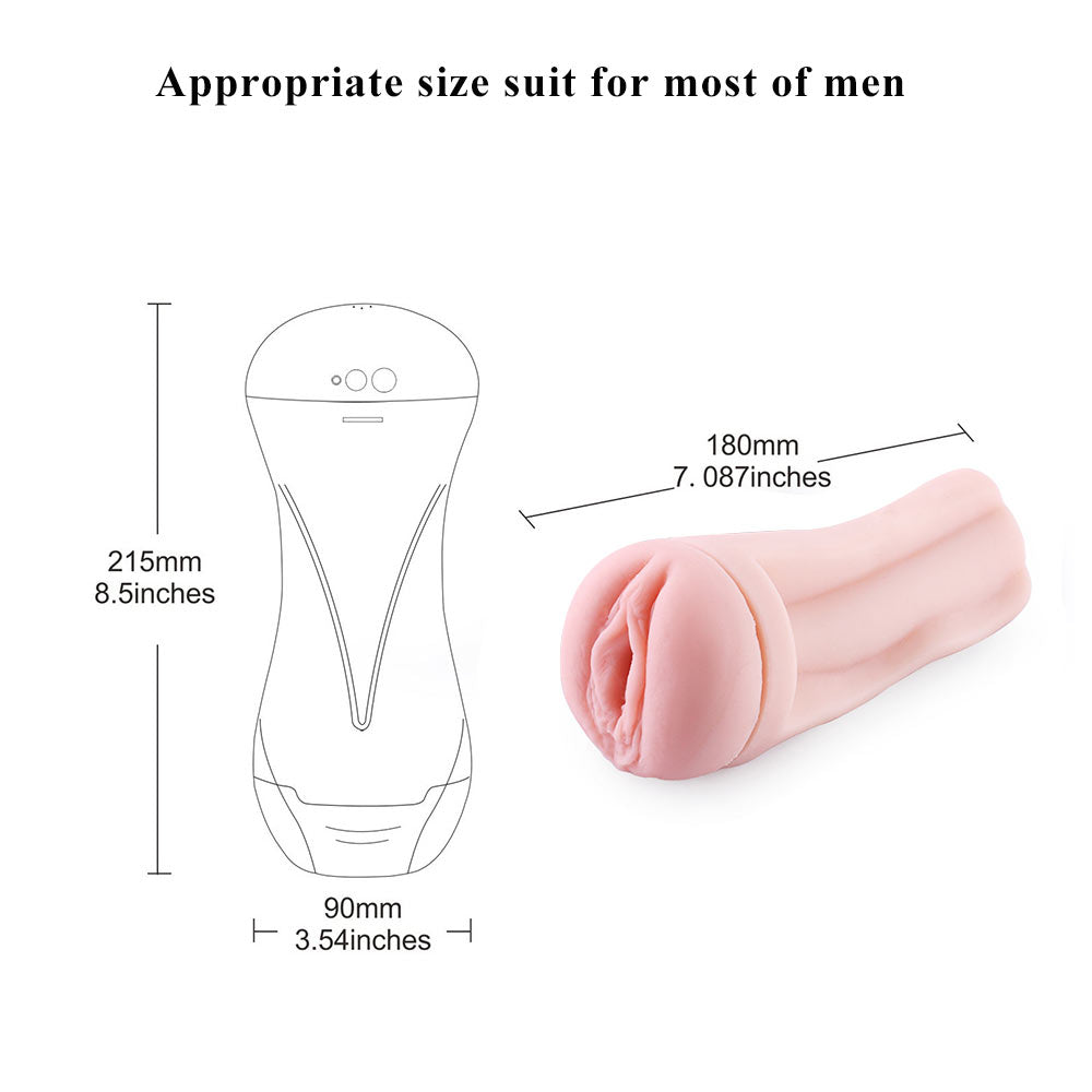 HiSmith Vibrating Vagina Masturbation Cup with White Case (KlicLok)