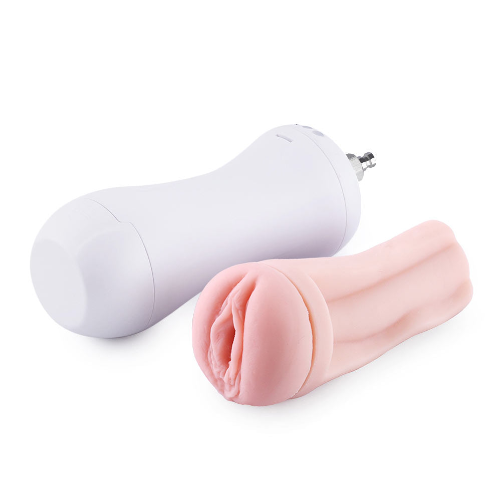 HiSmith Vibrating Vagina Masturbation Cup with White Case (KlicLok)
