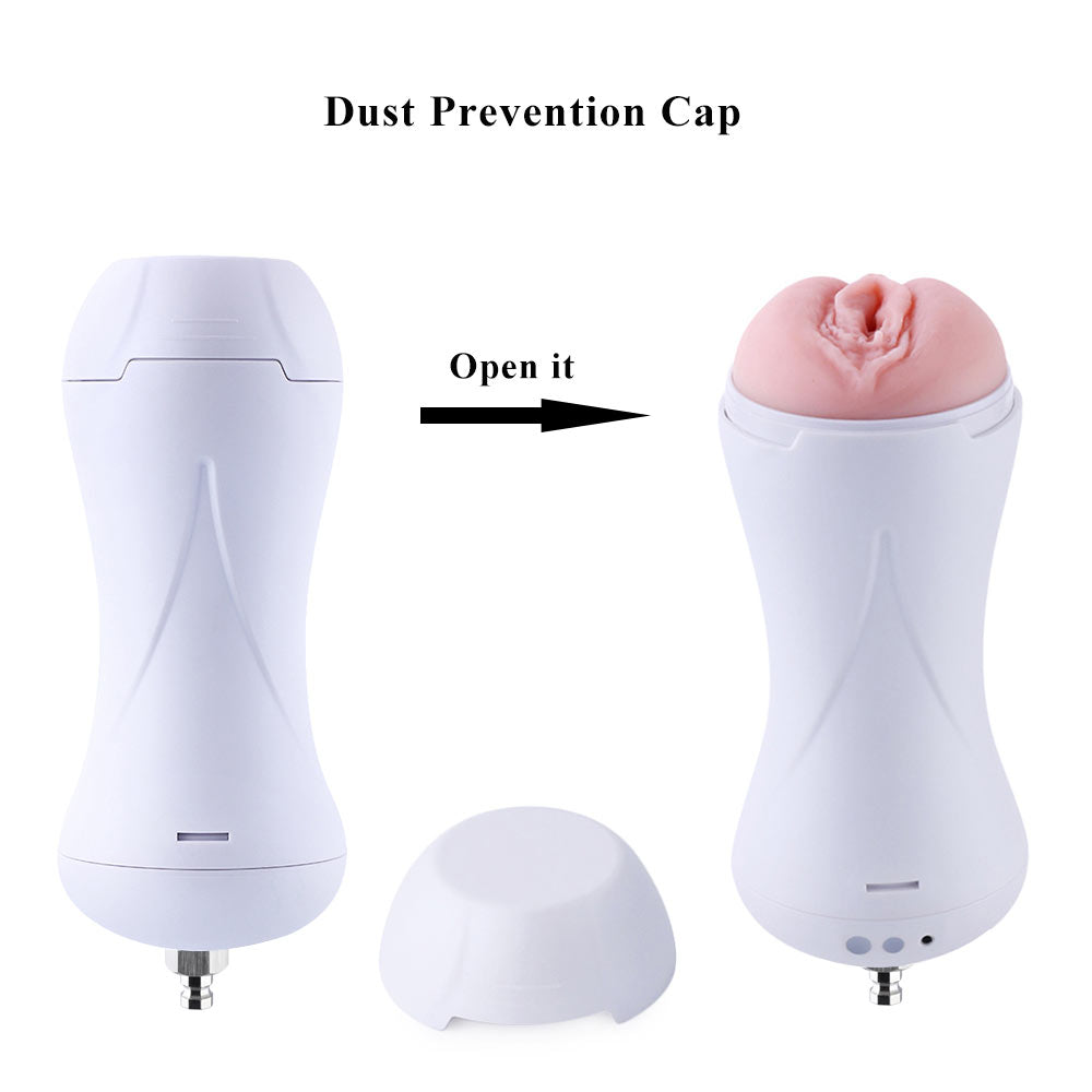 HiSmith Vibrating Vagina Masturbation Cup with White Case (KlicLok)