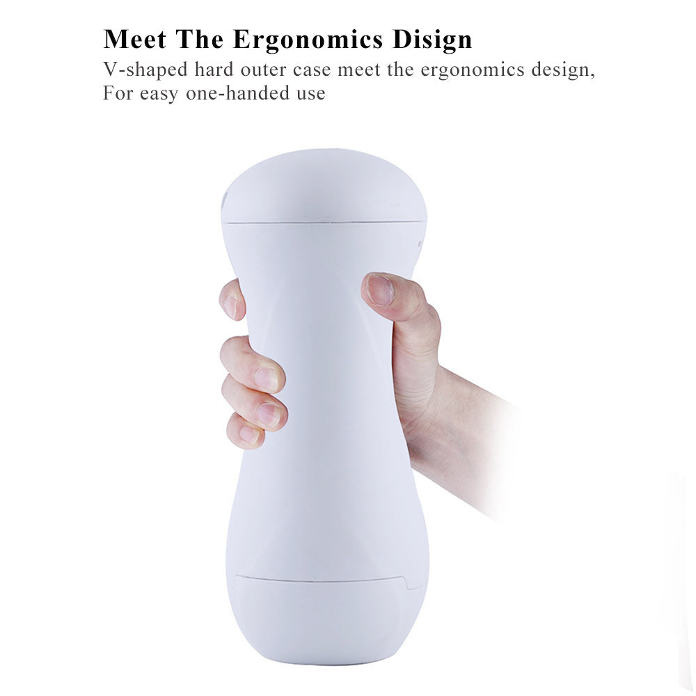 HiSmith Vibrating Vagina Masturbation Cup with White Case (KlicLok)