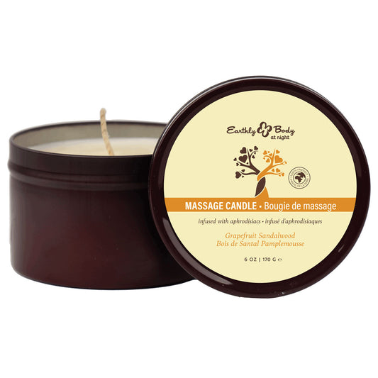 Earthly Body Aphrodisiac Massage Candle - Grapefruit Sandalwood 170g
