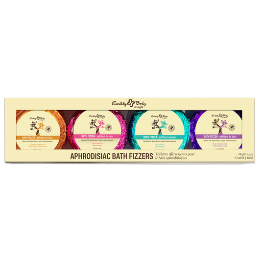 Earthly Body Aphrodisiac Bath Fizzers - Scented Bath Bombs - Set of 4 Scents