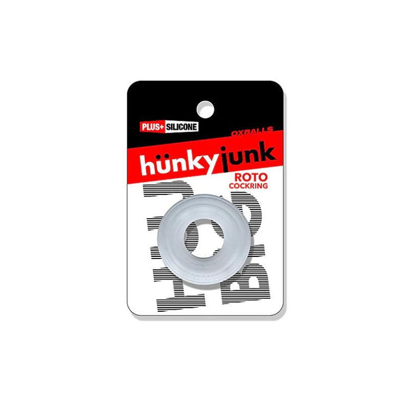Hunkyjunk Roto Grooved Gripper-ribbed Cockring Clear Steam