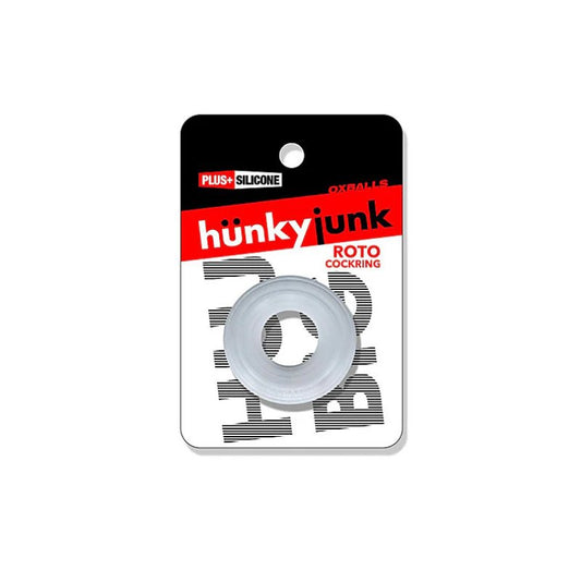 Hunkyjunk Roto Grooved Gripper-ribbed Cockring Clear Steam