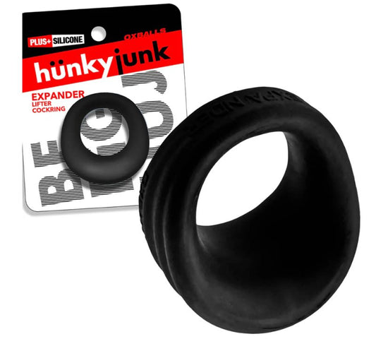 Hunkyjunk Expander Slimmer Scoop Style Cockring Black Fog
