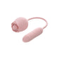 Adam & Eve THRUST & TICKLE Rose Vibrator - Pink Flickering Rose Stimulator with Thrusting Bullet