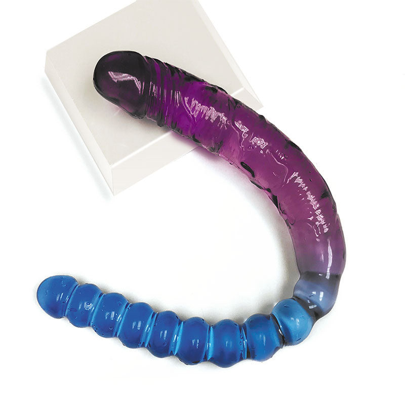 Icon Brands | Shades 17" Jelly TPR - Violet/Blue 44cm Double Dong