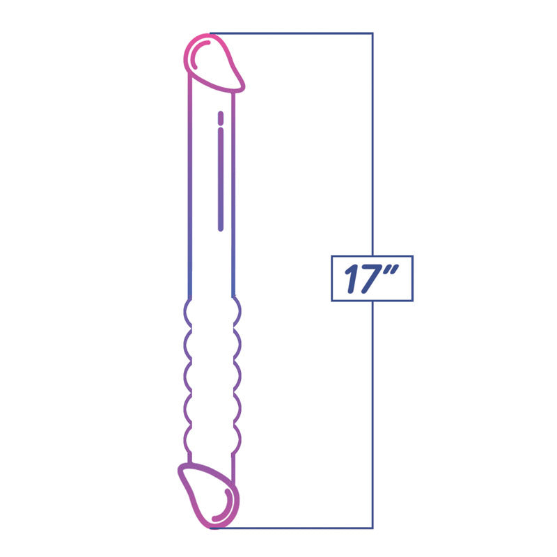 Icon Brands | Shades 17" Jelly TPR - Violet/Blue 44cm Double Dong