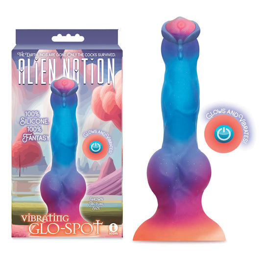 Icon Brands | Alien Nation - Glo-Spot - Glow In Dark Coloured 21.6cm Vibrating Fantasy Dong