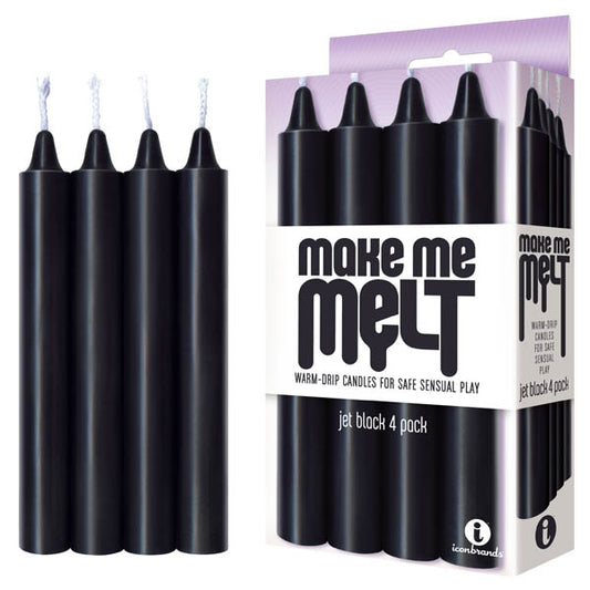Icon Brands | Make Me Melt Drip Candles - Jet Black Drip Candles - 4 Pack