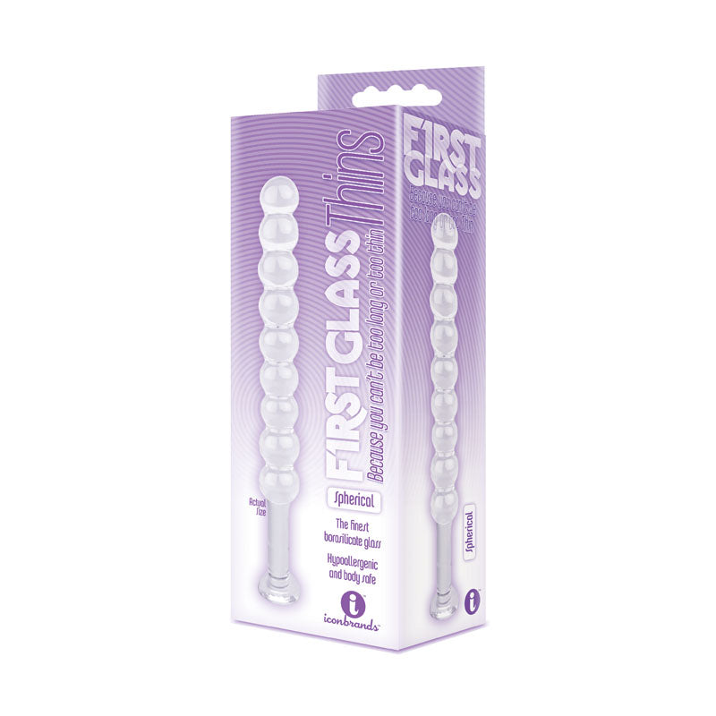 Icon Brands | The 9's First Glass Thins Spherical Anal Beads 7" Glass Dildo