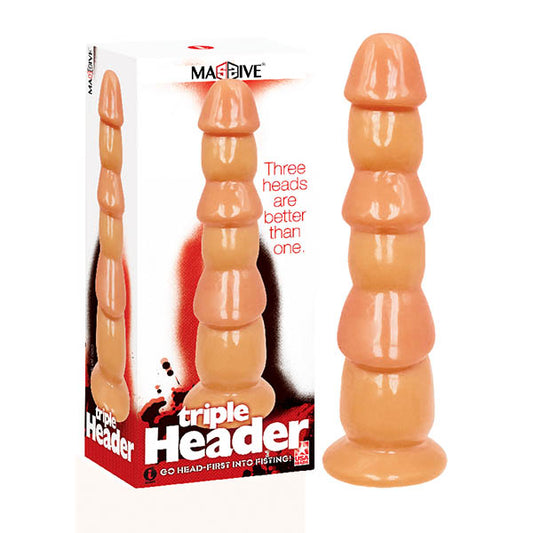 Massive Triple Header Flesh 3 Three Penis Head Dildo