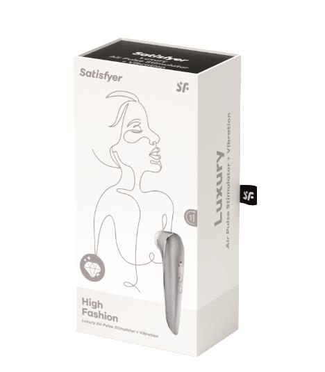 Satisfyer High Fashion - Brushed Aluminum Luxury Air Pulse Stimulator + Vibration