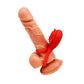 Adam & Eve VIBRATING ROSE DOUBLE ENHANCER - Red Cock & Balls Ring with Remote