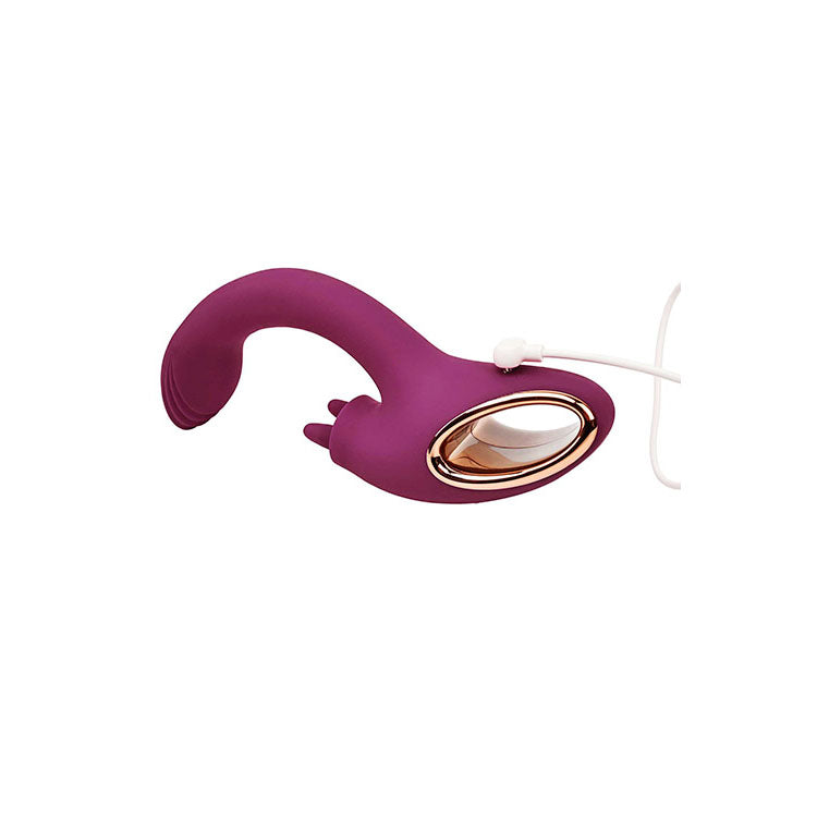 Adam & Eve ROSE GOLD CLIT TICKLER - Red 22cm Rabbit Vibrator