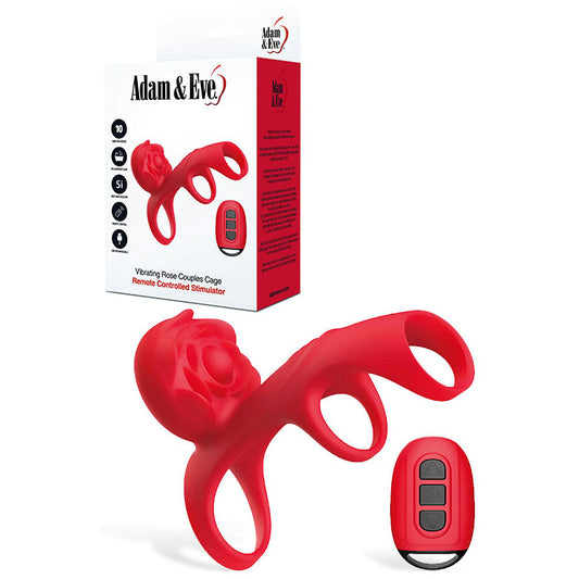 Adam & Eve VIBRATING ROSE COUPLES CAGE - Vibrating Penis Cage with Wireless Remote