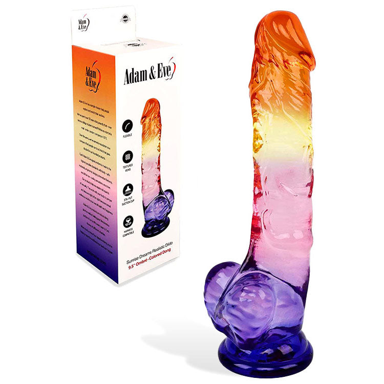 Adam & Eve Sunrise Dreams 9.5" Ombre Coloured Dong Dildo