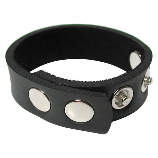 Stockroom | KinkLab 5 Snap Black Leather Adjustable Cock Ring