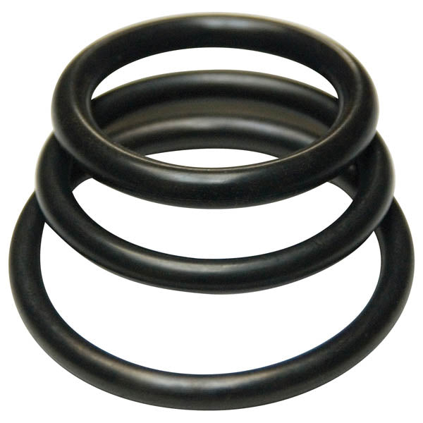 Stockroom | KinkLab Rubber Black Rubber Cock Rings - Set of 3 Sizes