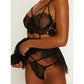 Muse Lingerie Black Floral Eyelash Lace + Mesh Babydoll PD003BLK Size S/M/L