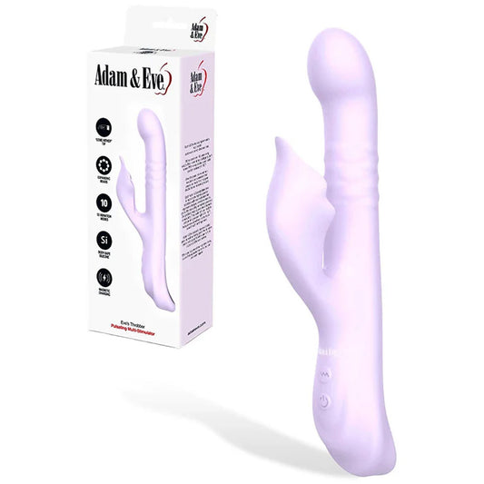 Adam & Eve Eves Throbber - Lilac 25.4cm Pulsating Rabbit Vibrator
