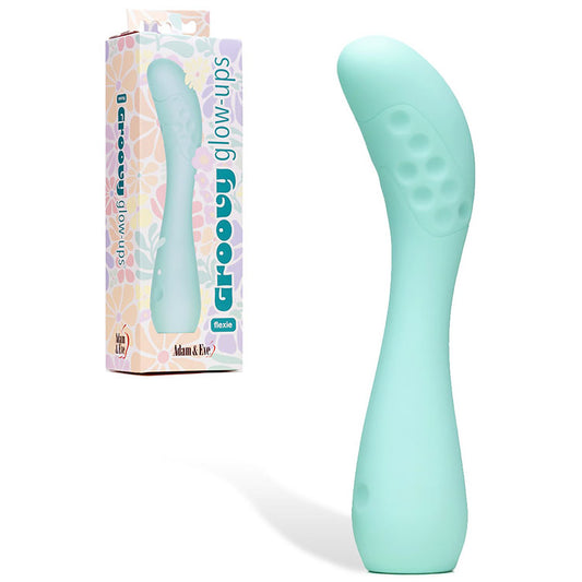 Adam & Eve GROOVY GLOW-UPS Flexie - Blue Flexible G-Spot Vibrator with LED Base