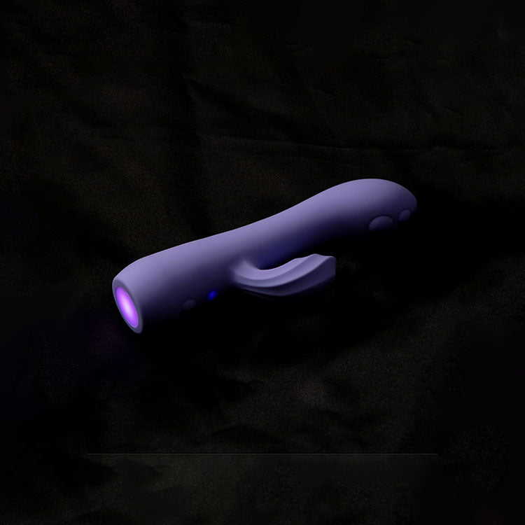 Adam & Eve GROOVY GLOW-UPS Wavie - Purple Rabbit Vibrator with LED Bas