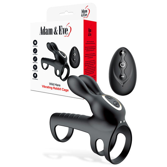 Adam & Eve WILD HARE - Vibrating Penis Cage with Wireless Remote