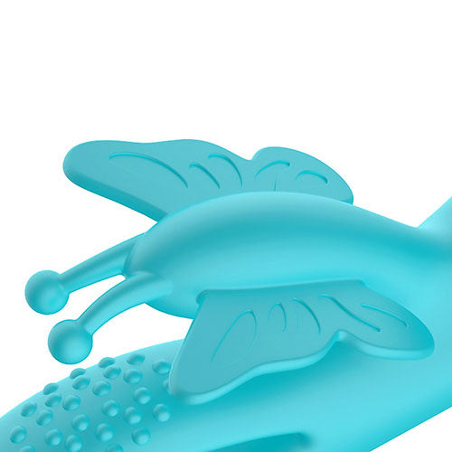 Adam & Eve BUTTERFLY EMBRACE Rabbit Vibrator - Blue