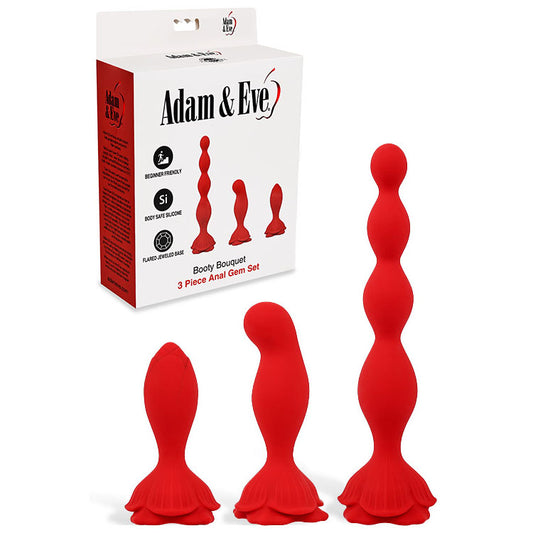 Adam & Eve BOOTY BOUQUET Anal Gem Training Kit - Set of 3 Sizes