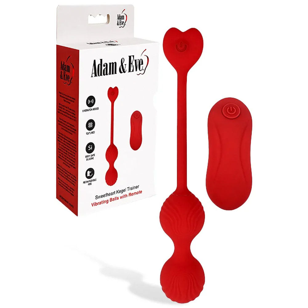Adam & Eve SWEETHEART Kegel Trainer - Vibrating Kegel Balls with Remote