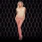 Lapdance Pink Mirage Suspender Bodystocking Cream/Pink Size OS