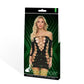 Lapdance Glimmer Off-The-Shoulder Mini Dress Black with Glow In Dark Pattern - Size OS