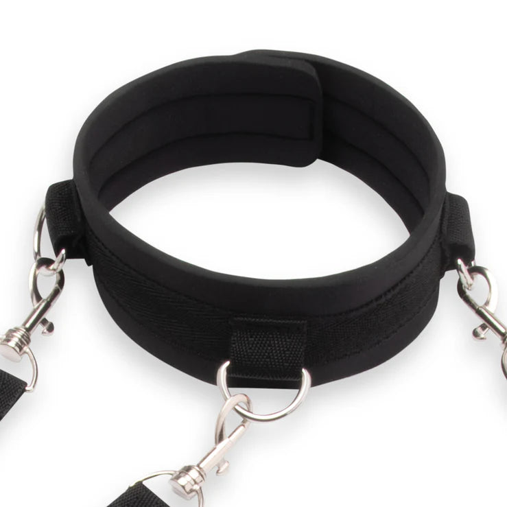 Lux Fetish Collar & Leash Set With Removable Cuffs
