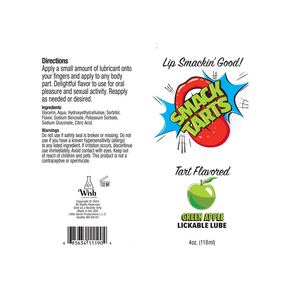 Little Genie | Smack Tarts - Sour Green Apple Flavoured Lubricant 120ml