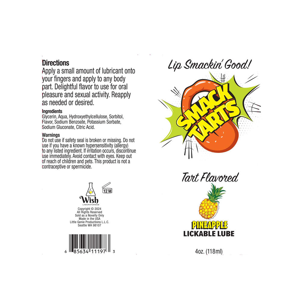 Little Genie | Smack Tarts - Sour Pineapple Flavoured Lubricant 120ml