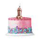 Little Genie | Glitterati Metallic Pink Penis Candle - Rose Gold 10cm Penis Party Candle